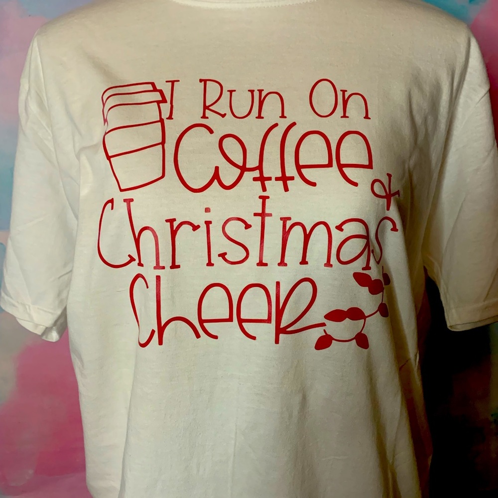 I run on coffee and Christmas cheer tshirt